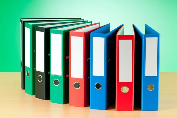 Archive shelves with organized files